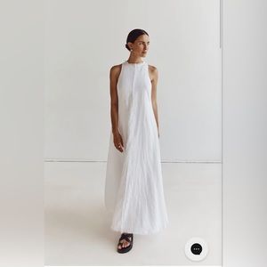 NWT DISSH Georgie White Linen High Neck Dress size 8